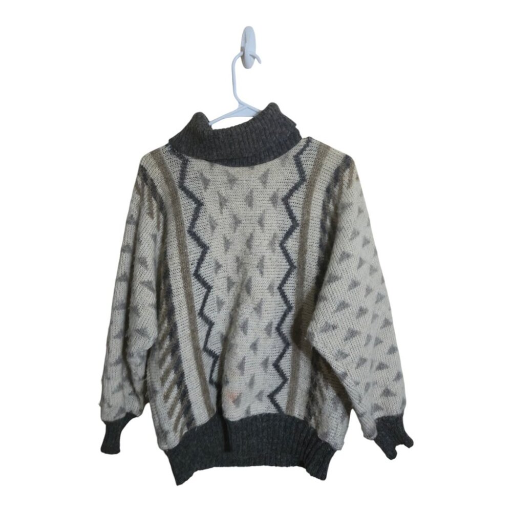 Vtg Alafoss Icewool  Sweater Women S Turtleneck Preppy Grandmacore Cable Knit - Picture 2 of 13